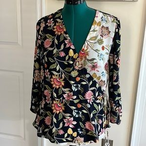 LOFT Wrap Floral Top LP